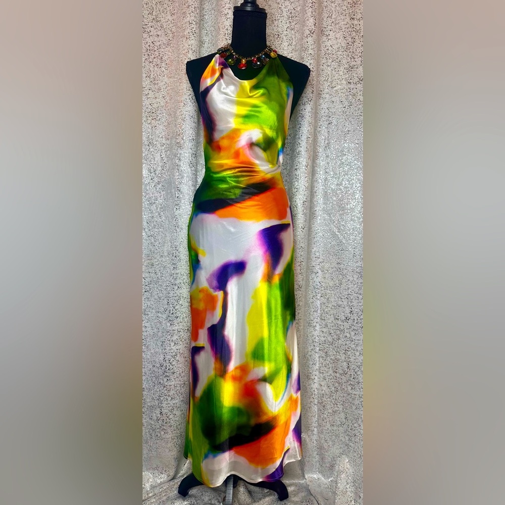 NWT Satin halter dress - Picture 1 of 3